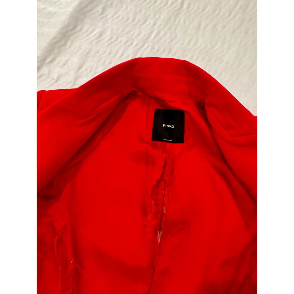 Pinko Moto Zip Blazer Women’s IT 36 US 6 Medium Red Y2K Biker McQueen - Picture 11 of 16